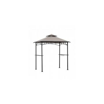 Pavilion gazebo din otel pentru gratar cu copertina Sunjoy Linas 244cm x 152cm negru/gri deschis A103002202