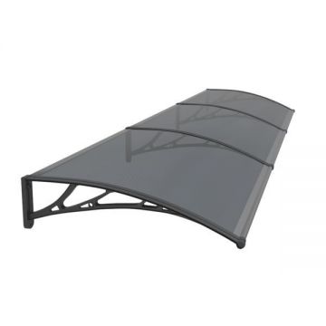 Copertina PREMIUM de usa 360x100cm, brate negre, placa 6mm intreaga antracit Copertina PREMIUM de usa 360x100cm, brate negre, placa 6mm intreaga antracit