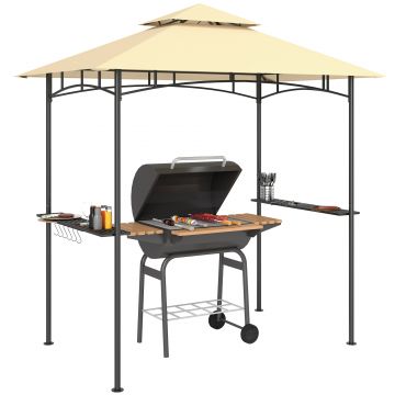 Outsunny Grillpavillon cu LED 240 x 150 x 258 cm rezistent la apă, ignifug, Pavilion de grădină cu acoperiș dublu | Aosom Romania Outsunny Grillpavillon cu LED 240 x 150 x 258 cm rezistent la apă, ignifug, Pavilion de grădină cu acoperiș dublu | Aosom Romania