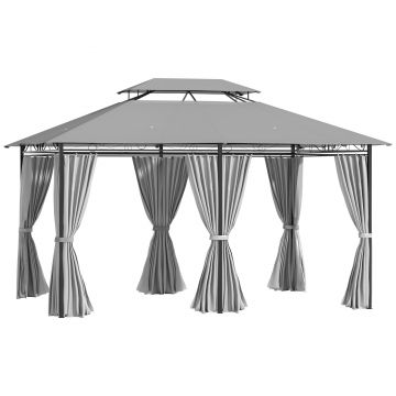 Outsunny Pavilion 3x4m cu 6 părți laterale, cort de petrecere cu acoperiș dublu gri închis | Aosom Romania Outsunny Pavilion 3x4m cu 6 părți laterale, cort de petrecere cu acoperiș dublu gri închis | Aosom Romania