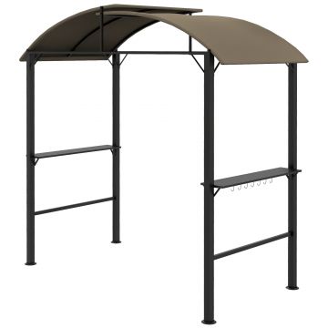 Outsunny Pavilion Grătar, 2 Blaturi Laterale, Cârlige, Cadru din Oțel, 1,1 x 2,3m, Khaki | Aosom Romania Outsunny Pavilion Grătar, 2 Blaturi Laterale, Cârlige, Cadru din Oțel, 1,1 x 2,3m, Khaki | Aosom Romania